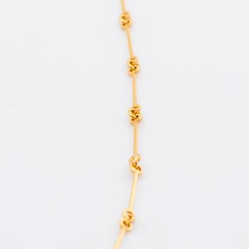 LAPPONIA NECKLACE 18K gold 1 brilliant-cut diamond 0,03 ct engraved, Finland 2002.