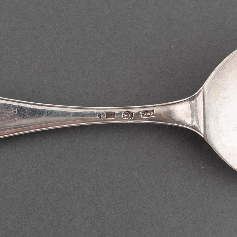 Johan Malmstedt, tårtspade, silver, Göteborg 1811. Karl-Johan.