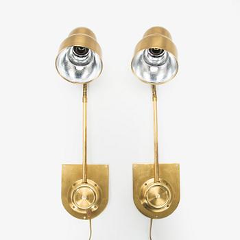 A pair of 1970s wall lights, EWÅ, Värnamo.