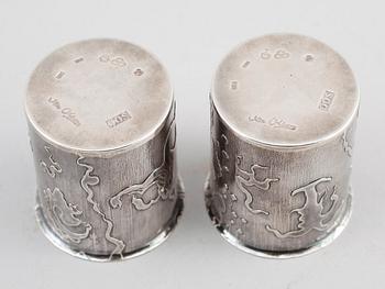 BÄGARE, 1 par, silver, Olle Ohlsson, Stockholm 1975. Vikt ca 153 g.