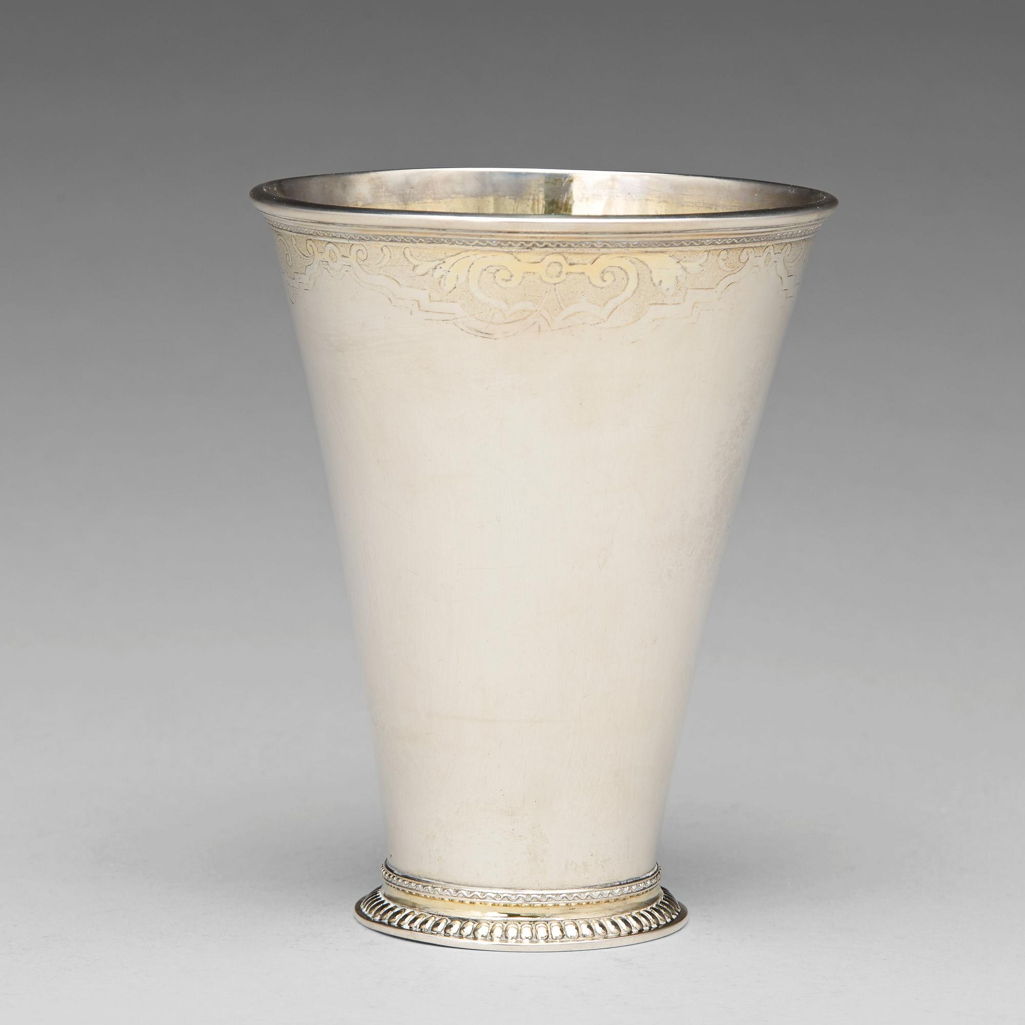 Petter Lund, bägare, silver, Nyköping 1736.