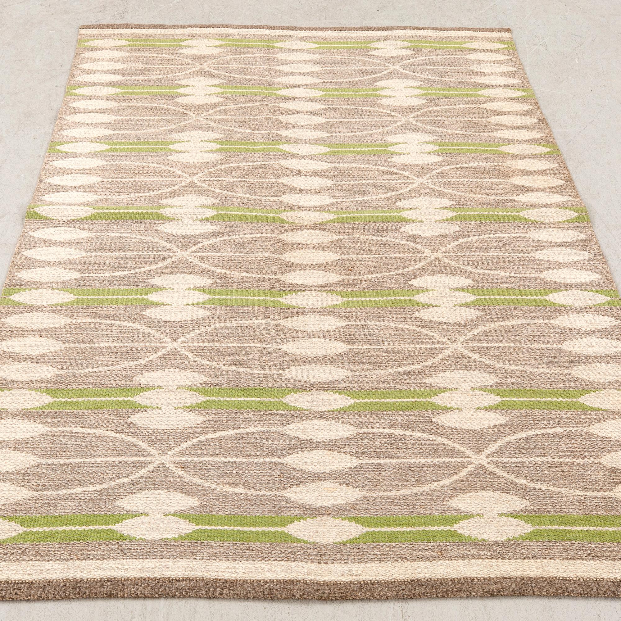 Monalill Larsson, flat weave wool carpet Kasthall approx. 195x133 cm 1950's/60's.