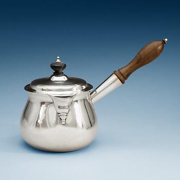 916. An English 18th century silver brandy-pan, probably of William Burch, London 1794.