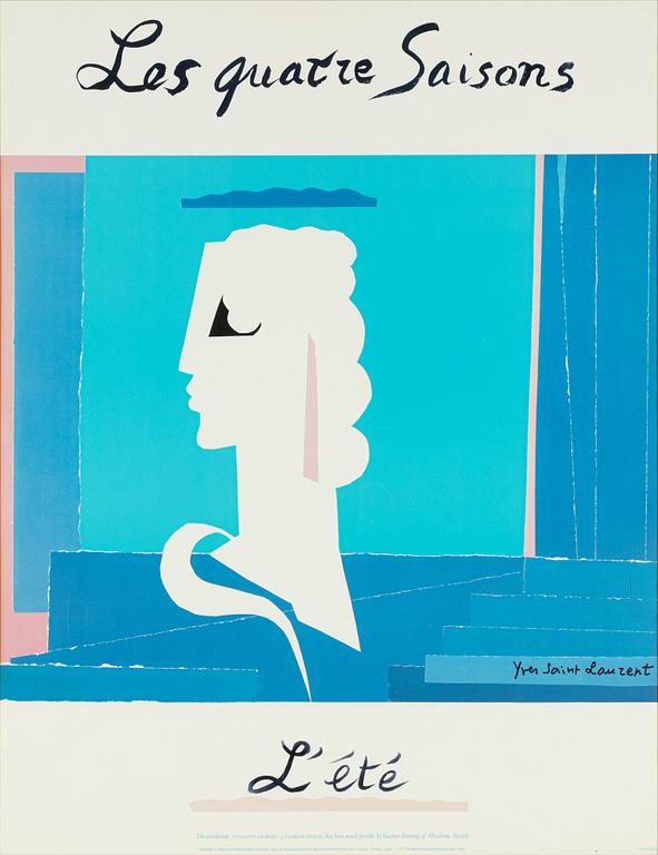 Yves Saint Laurent, a set of four posters "Les quatre saisons".