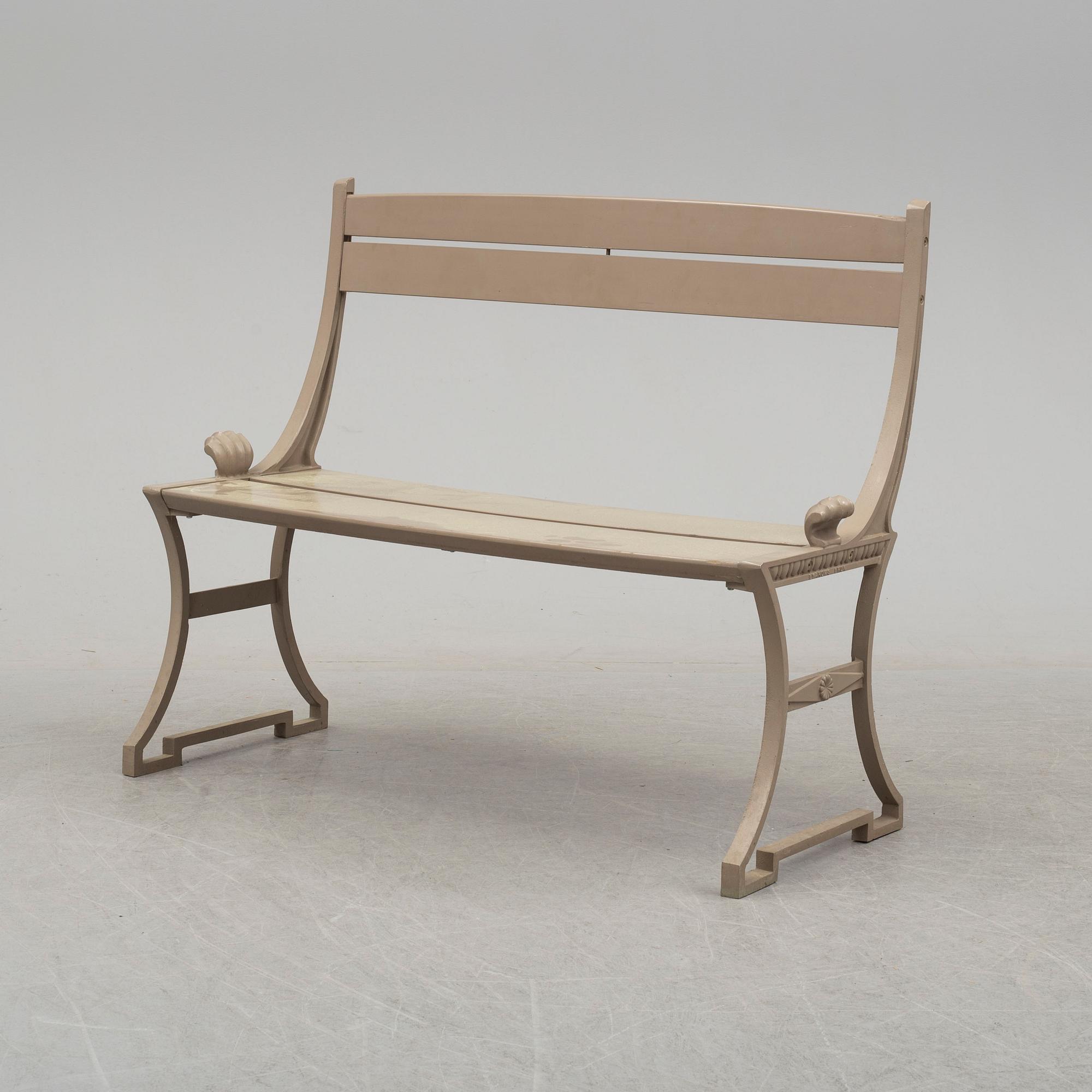 FOLKE BENSOW, trädgårdssoffa, "Sneckan", Byarums Bruk, sent 1900-tal.