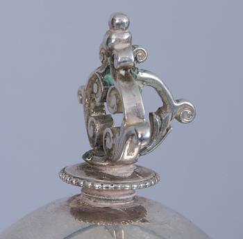 KAFFESERVIS, 3 delar, silver, orientalisk stil, Stockholm. GAB, 1890 samt 1892. Tot vikt 764 g.