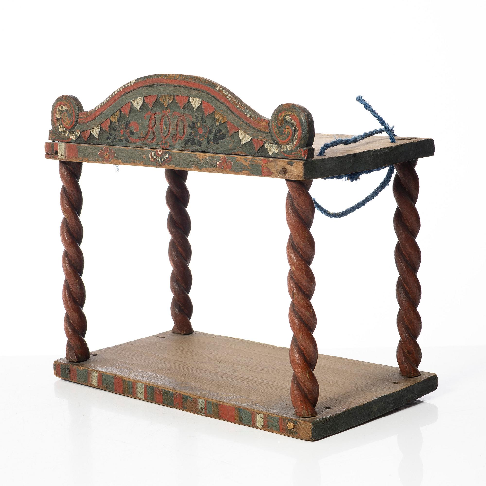 Shelf, Folk art, Jämtland. 19th century. Marked BOD.