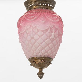 A glass ceiling lantern, turn of the Century 1900.
