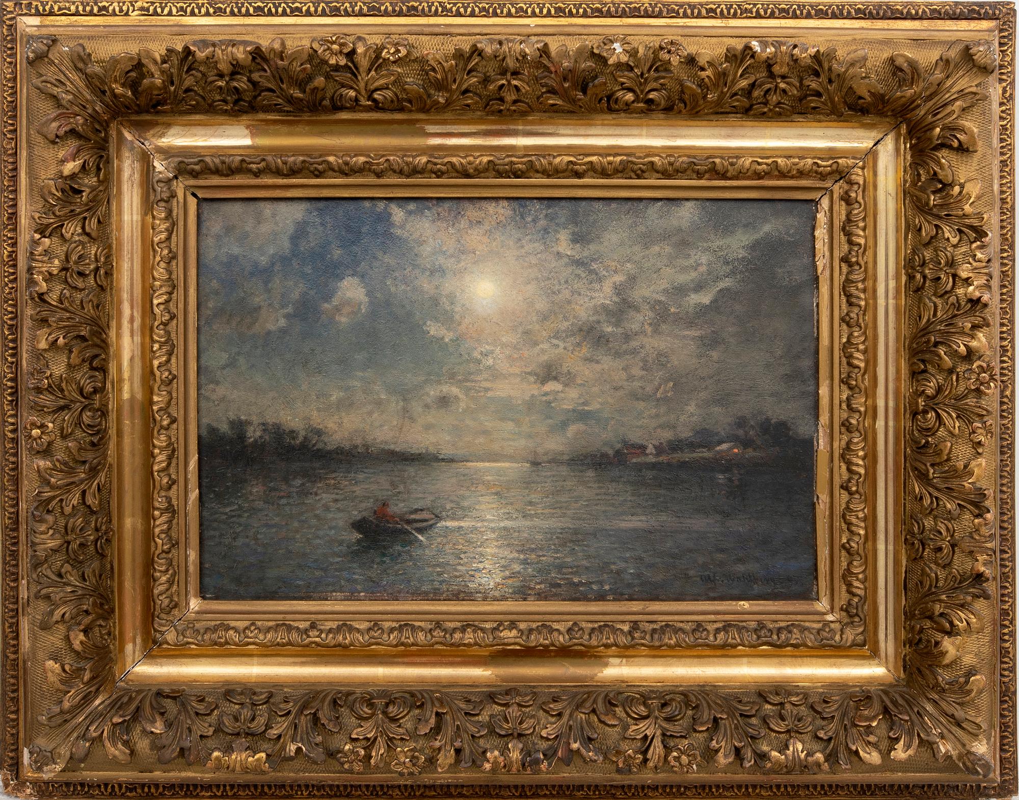 Alfred Wahlberg,  olja på pannå, signerad och daterad -93(?).