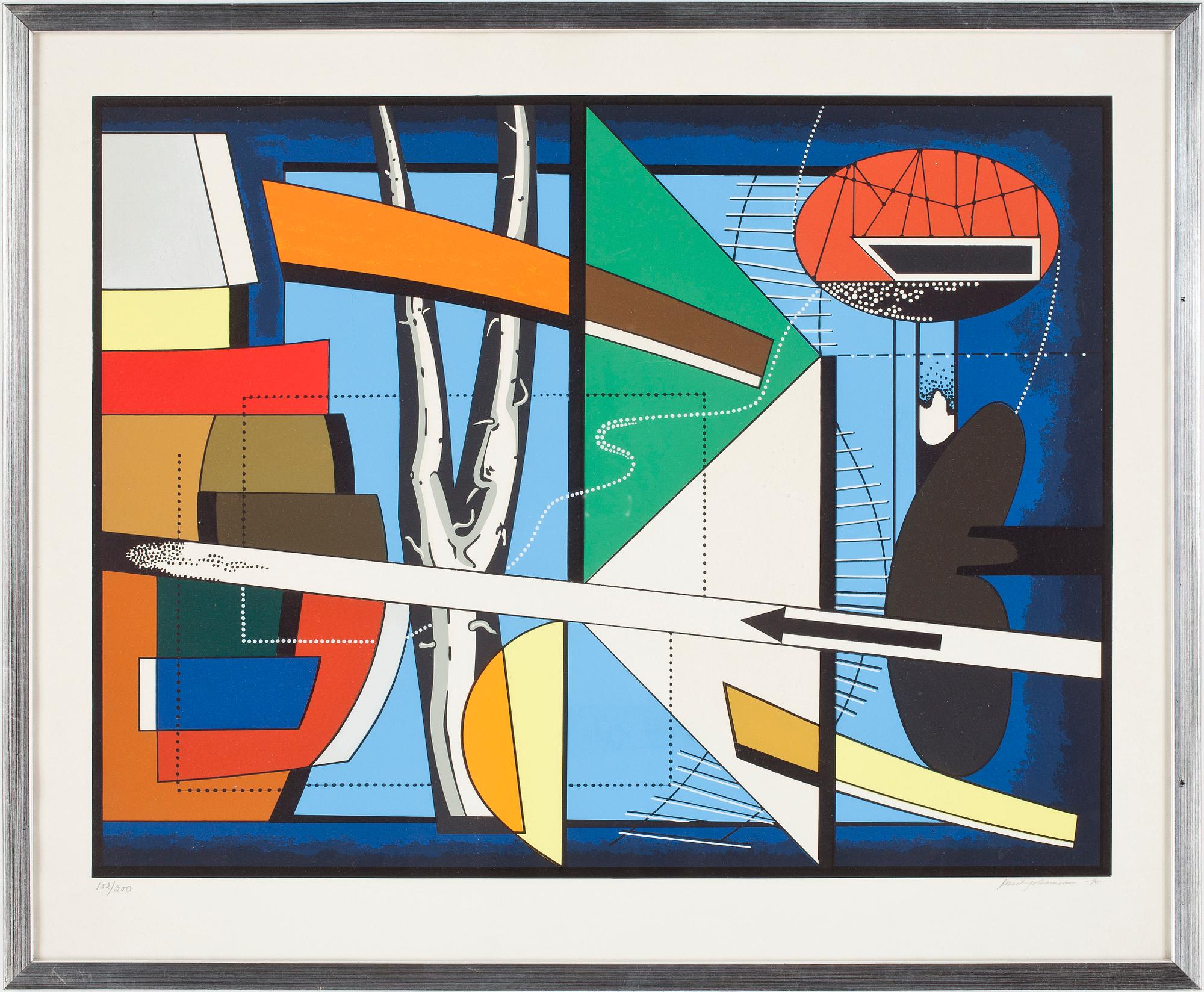 ALBERT JOHANSSON, färgseriegrafi, signerad och numrerad 152/200, daterad -75.