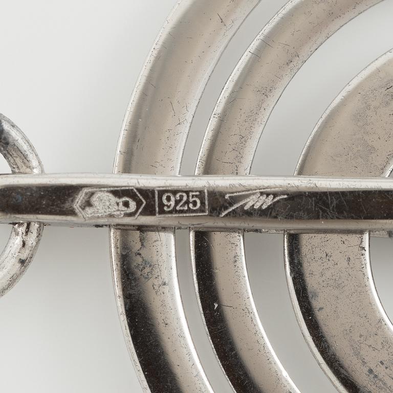 Tapio Wirkkala, a pair of earrings "Silvermoon", sterling silver, for Kultakeskus.