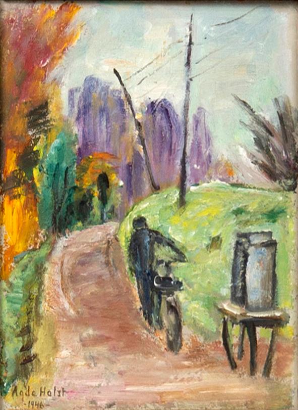 Agda Holst, On the country road.