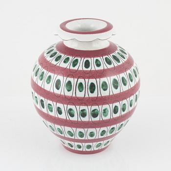 Stig Lindberg, vase, earthenware, Gustavsberg.
