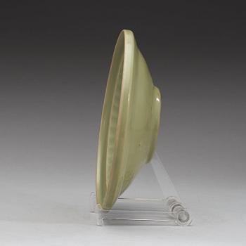 A celadon glazed dish, Ming dynasty (1368-1644).