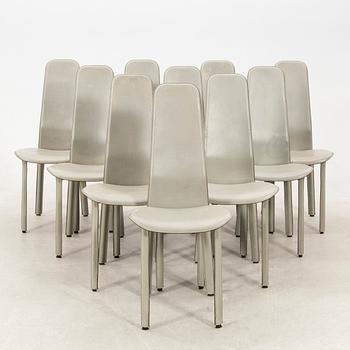 Chairs 10 pcs, Cidue Italy 1980s.