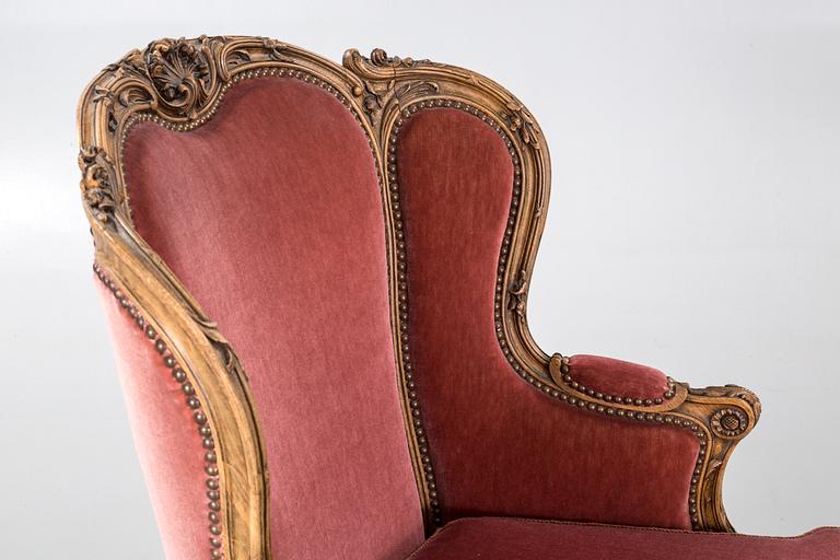 BERGÈRE / FÅTÖLJ, Louis XV-stil, omring 1900-talets mitt.