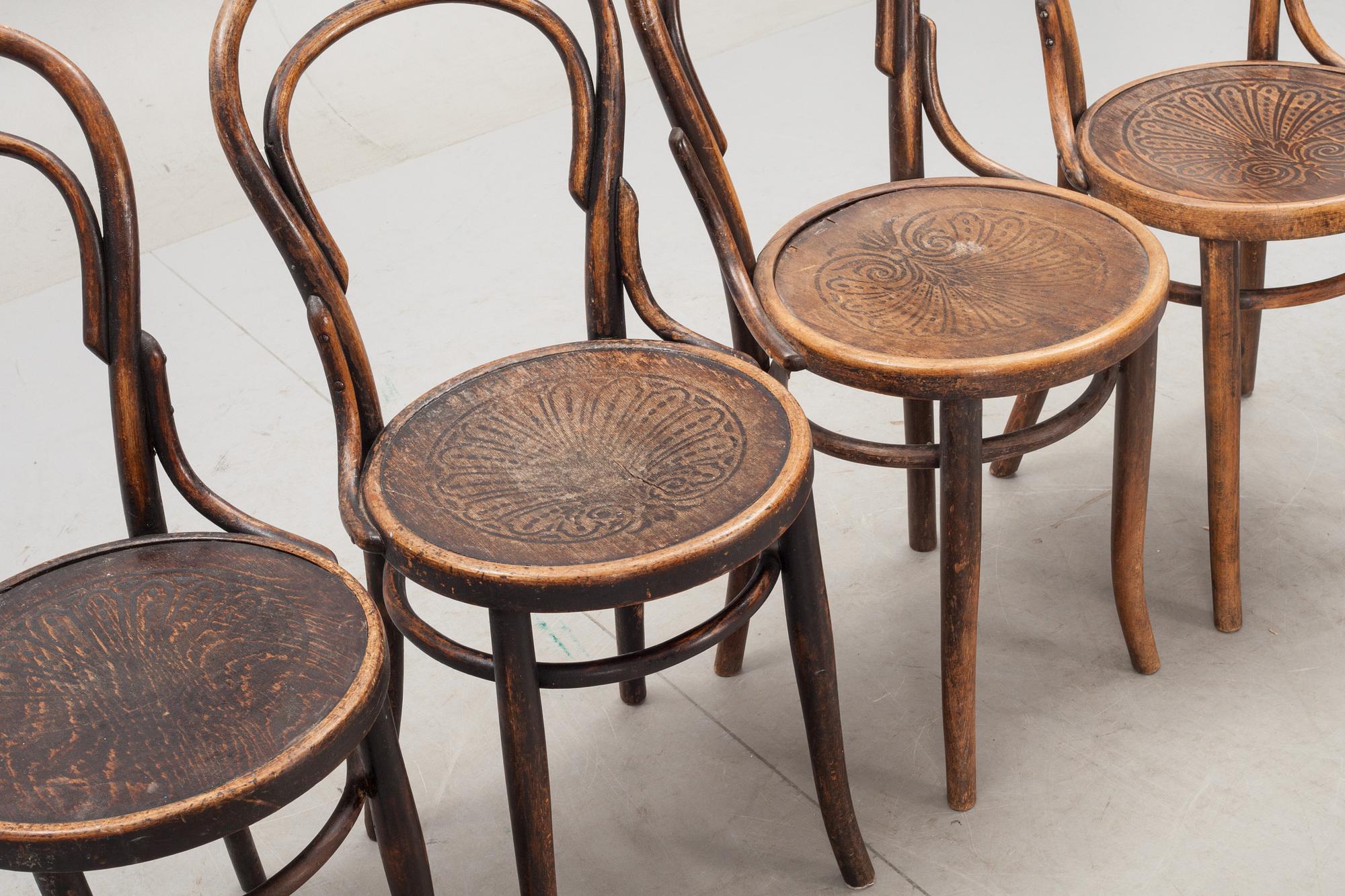 STOLAR, 4 st, snarlika, bl a Thonet, 1900-talets början.