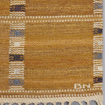 Barbro Nilsson, A CARPET, "Falurutan ljusbrun", flat weave, ca 206,5 x 145-146,5 cm, signed AB MMF BN.