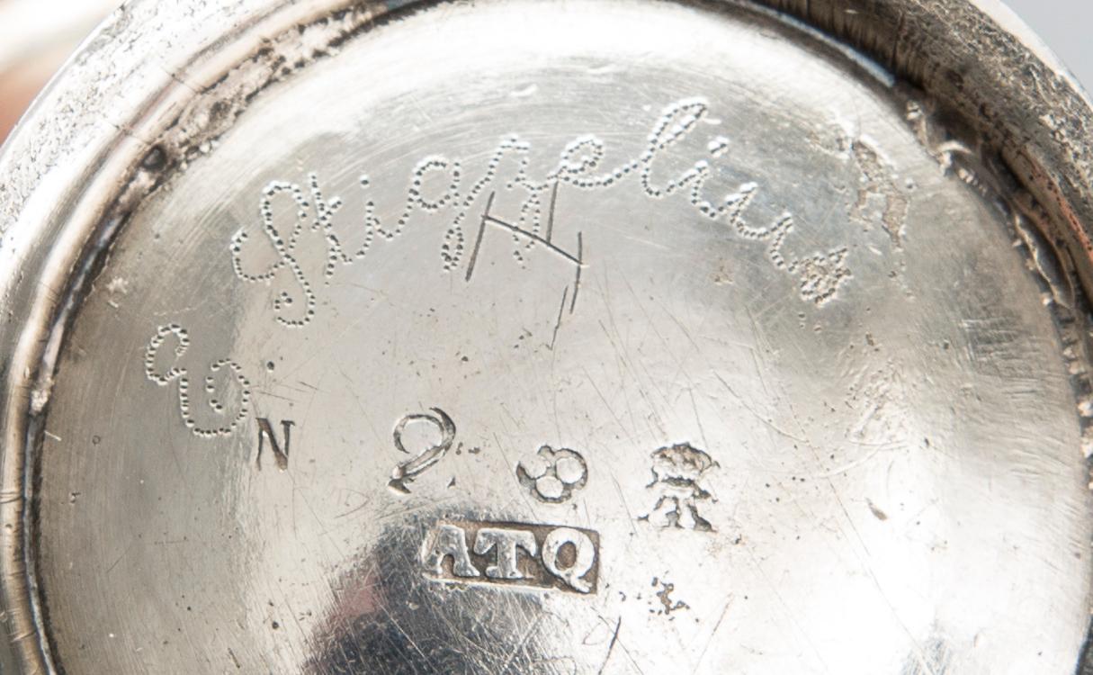 BÄGARE, silver, ATQ Anders Törnqvist d.ä, Åbo ca 1790. Vikt 48,5 g.