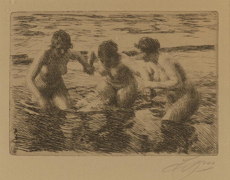 Anders Zorn, "Mot strömmen".
