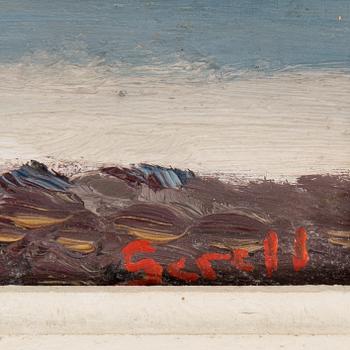 GRETA GERELL, oil on paper-panel, signed Gerell.