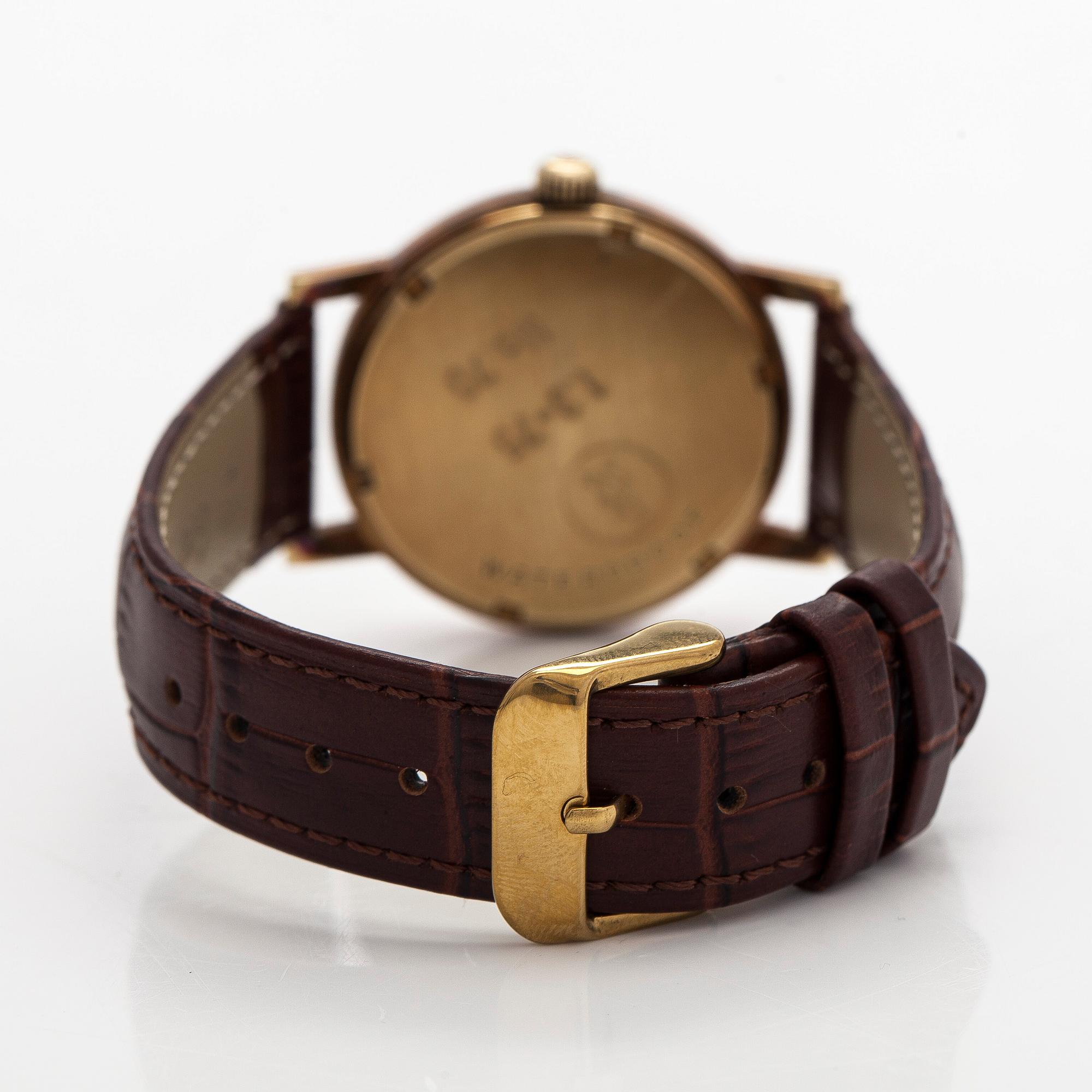 Omega, Genève, rannekello, 35 mm, 14K kultaa, manuaalinen.