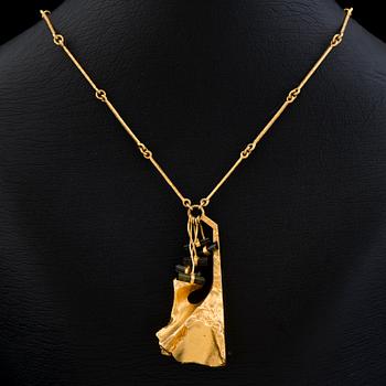 Björn Weckström, COLLIER, "Semiramis", turmaliner, 18K guld. Lapponia 1970-tal.