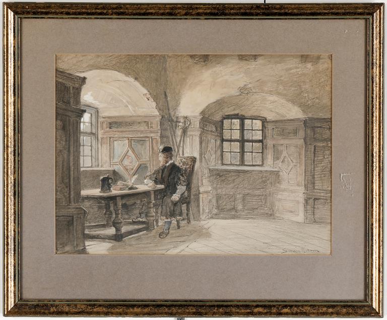 SEVERIN NILSSON, teckning, signerad.