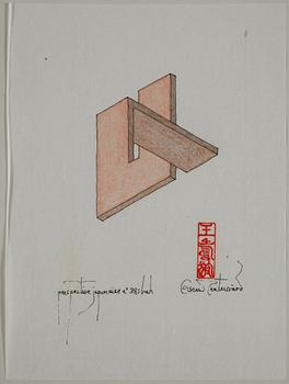 Oscar Reutersvärd · OSCAR REUTERSVÄRD, blandteknik, signerad.