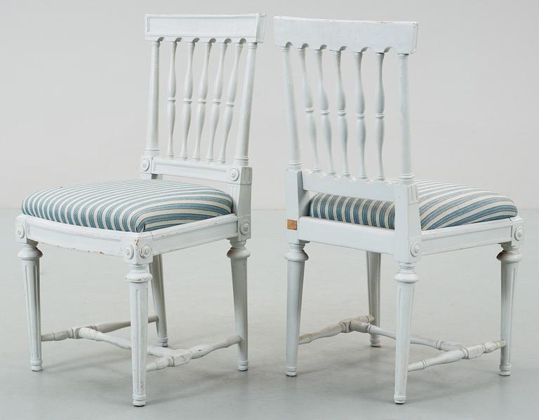 Six late Gustavian chairs by J. Lindgren.