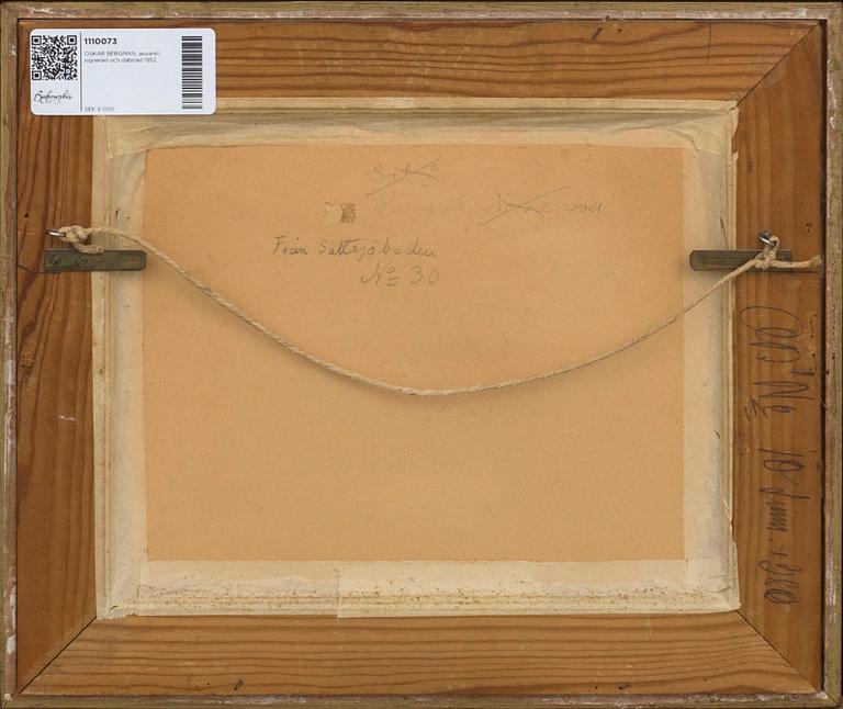 OSKAR BERGMAN, water color, signed and dated 1952.