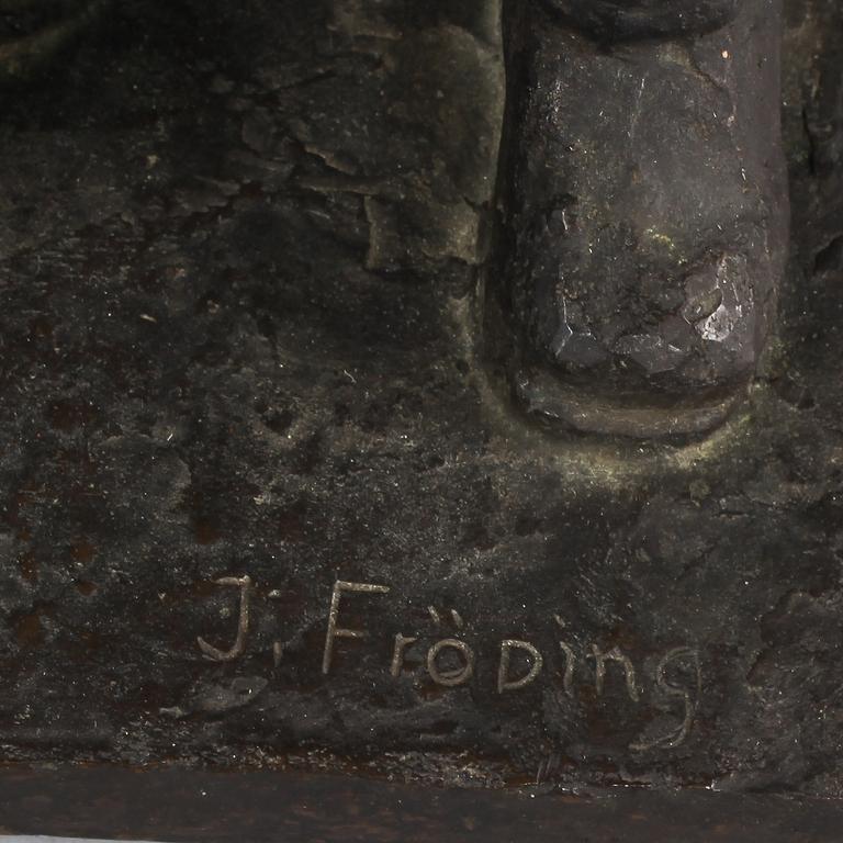 JONAS FRÖDING, skulptur, brons, signerad.