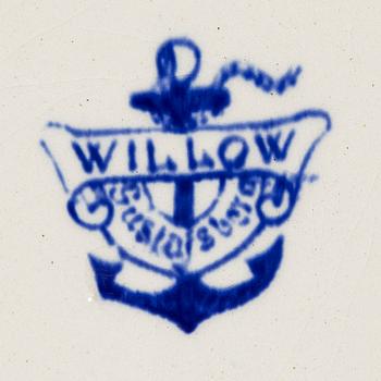 Gustavsberg, servisdelar, 69 st, "Willow", tidigt 1900-tal.