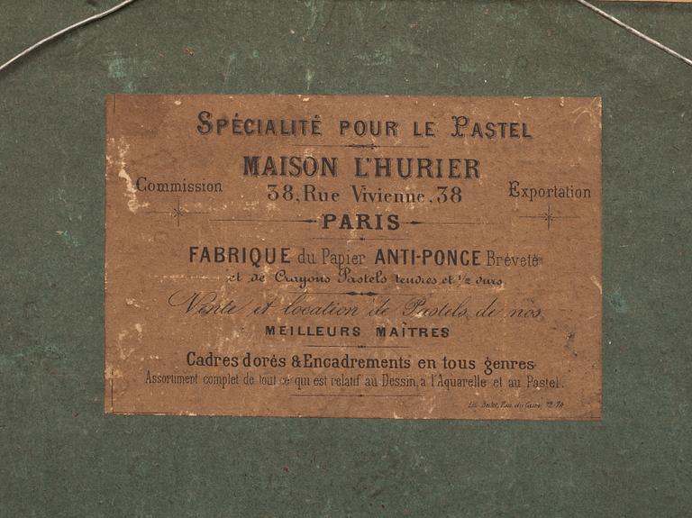 OKÄND KONSTNÄR, 2 st. Pasteller, signerad JD Doverny daterat 1874.