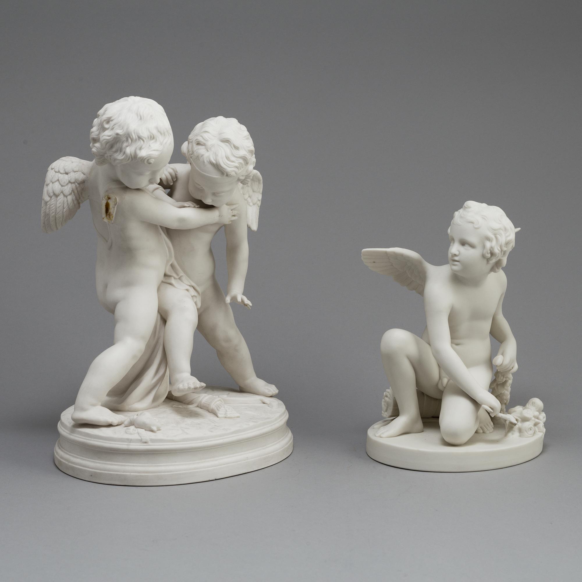 TWO PARIAN FIGURES, Gustafsberg 1889 and 1896.