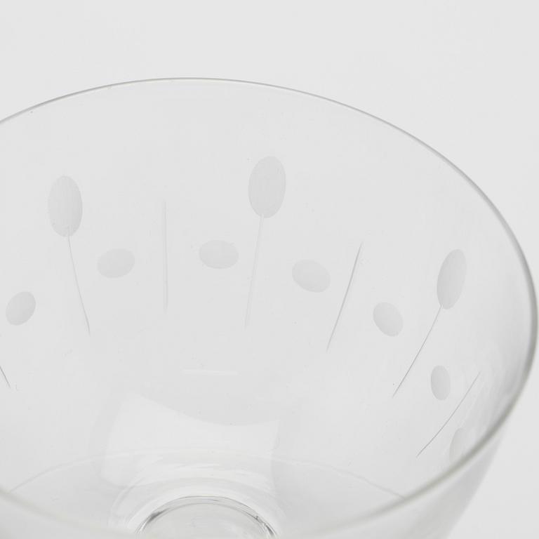 Cup glass 13 pieces, AB Samuelssons Glas Kosta 1950s-60s.