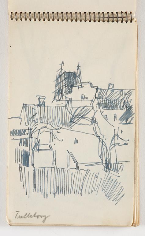 Lotte Laserstein, 10 små skissblock med teckningar.