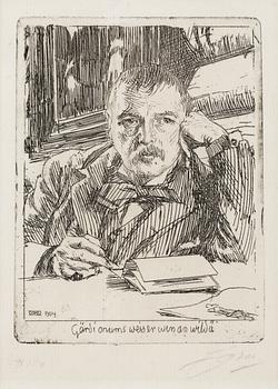 125. Anders Zorn, "Selfportrait with inscription 1904".