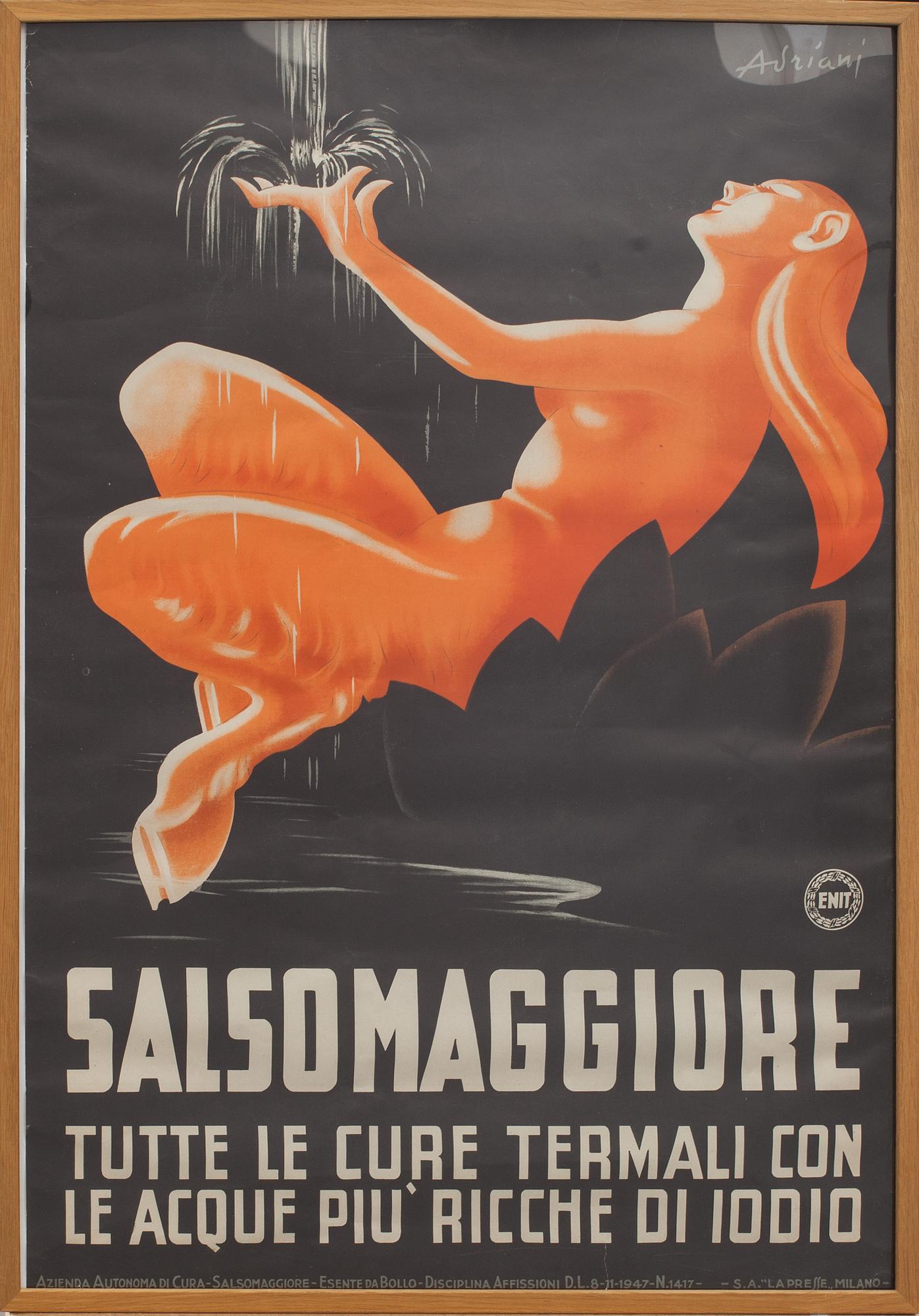 AFFISCH, "Salsomaggiore", originalaffisch. 1900-talets första hälft/mitt.