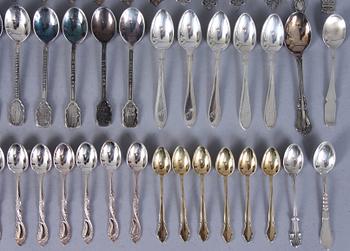 PARTI SKEDAR, 128 st, silver, mest Sverige, 1900-tal. Tot vikt 1240 g.