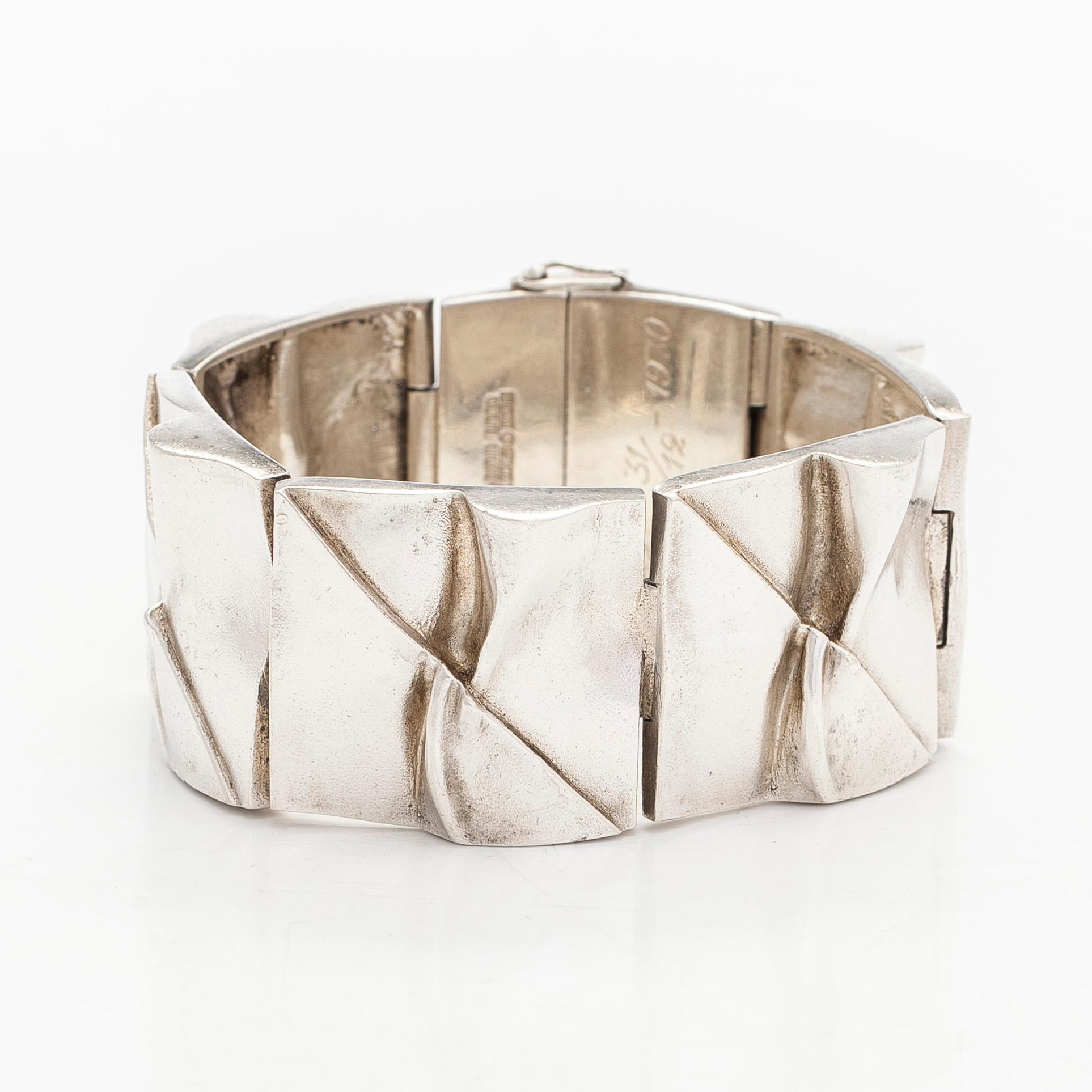 Björn Weckström, armband, "Månbro", sterlingsilver. Lapponia 1970.