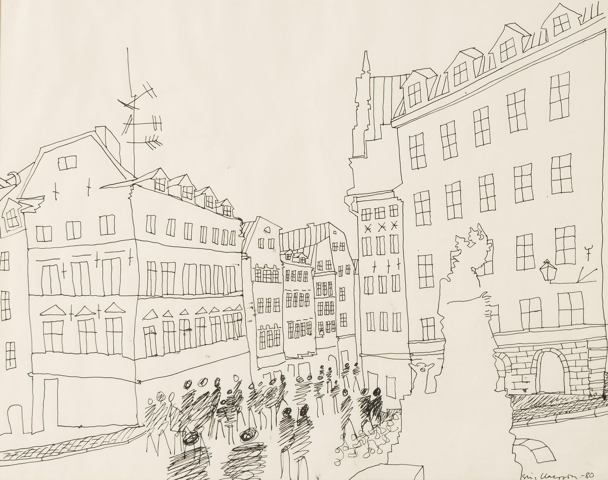 Stig Claesson, ink, signed and dated -80.