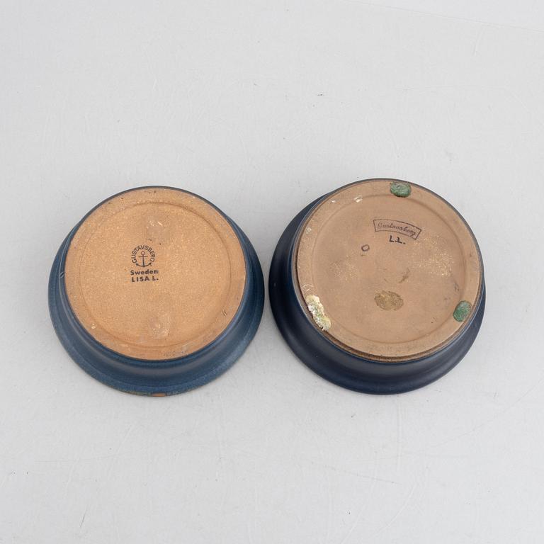 Lisa Larson, vaser, ett par och skålar, ett par, "Granada", Gustavsberg.