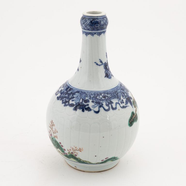 Flaska, porslin, Kina, Qingdynastin, Qianlong (1736-95).