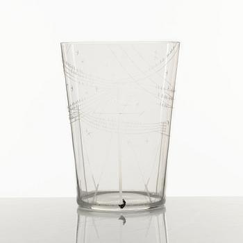 Edward Hald, an engraved glass vase, Orrefors 1953.