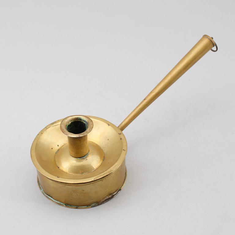 LJUSSTAKE, mässing, tidigt 1800-tal.