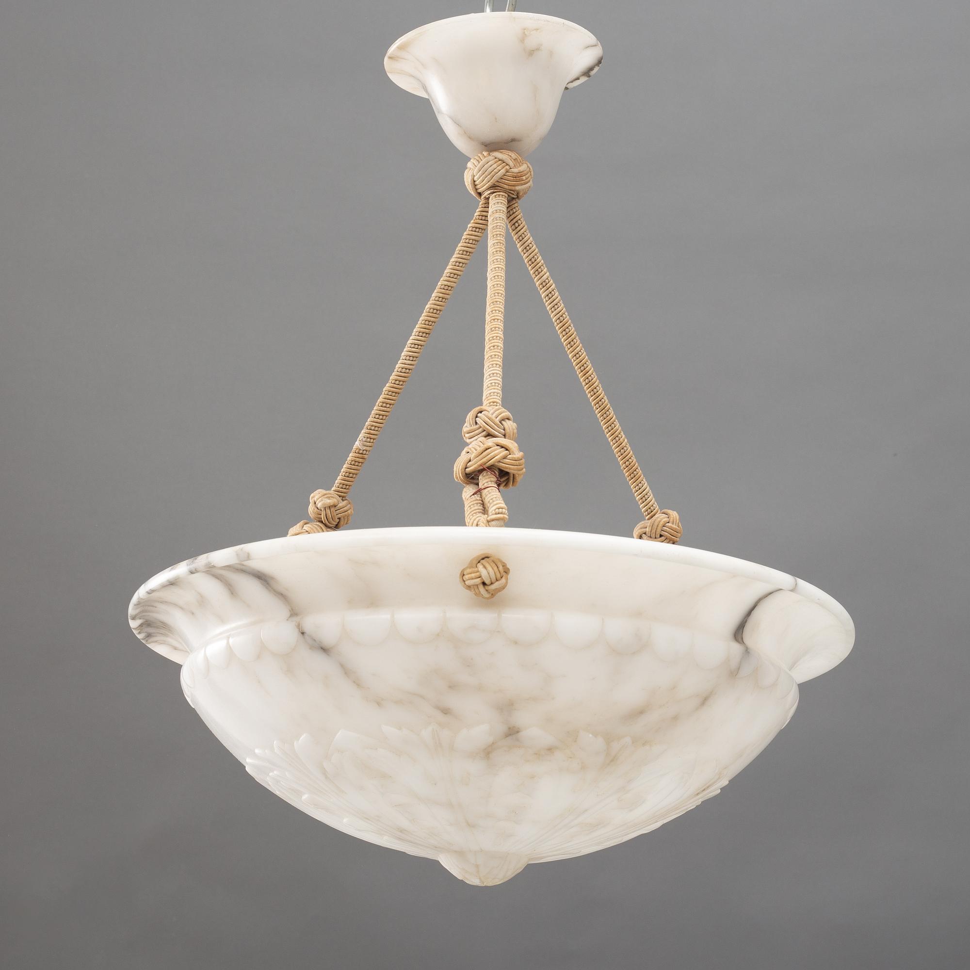 An alabaster ceiling lamp, 1920s.