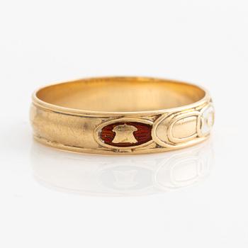 Ring 18K guld, Odd Fellow.