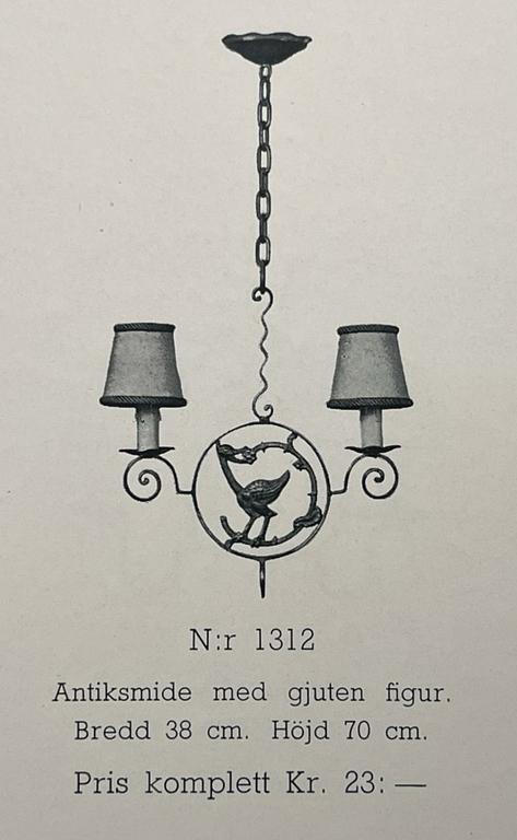 Bjerkås, a ceiling lamp model ”1312”, Gothenburg, 1930s/40s.