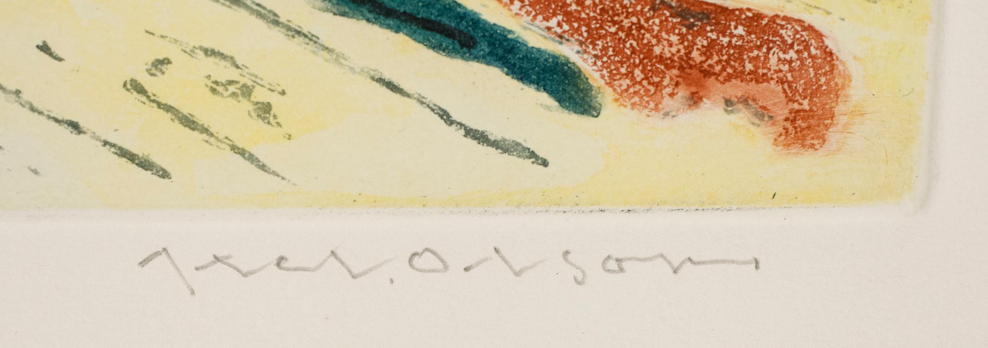 AXEL OLSON, färgetsning, sign, EA.